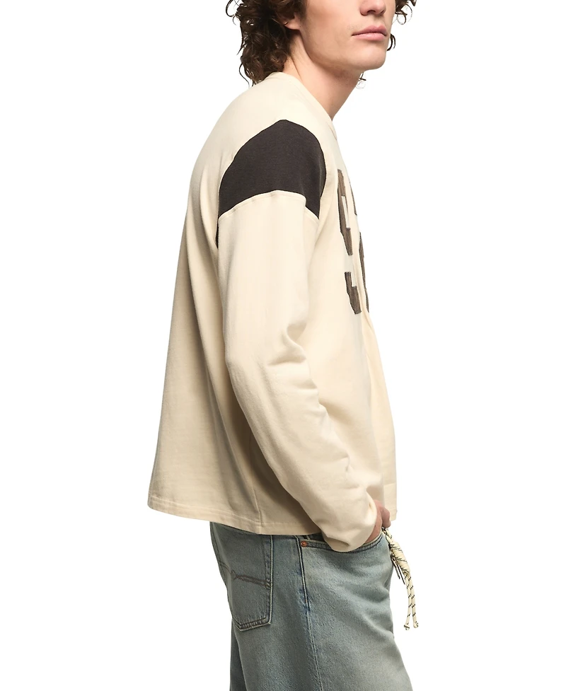 Lucky Brand Men's Long-Sleeve Football Crewneck Knit T-Shirt