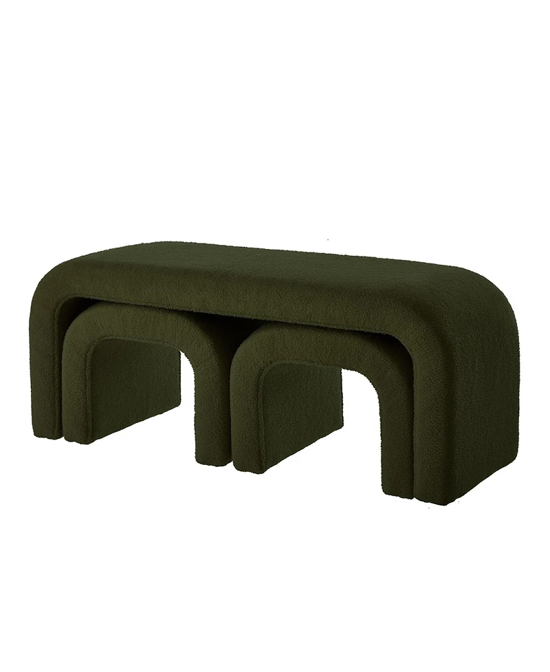 Streamdale Furniture U-Shaped Teddy Ottoman Bench Set of 3