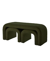 Streamdale Furniture U-Shaped Teddy Ottoman Bench Set of 3