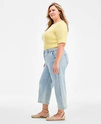 Style & Co Plus Wide-Leg Cropped Jeans, Exclusively at Macy's
