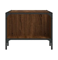 vidaXL Coffee Table Brown Oak and Black Engineered Wood and Metal Medium