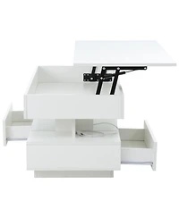 Streamdale Furniture Lift Top Coffee Table with Hidden Storage Led Lights