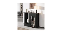 Tribesigns 39.4'' Black Console Table, Narrow Sofa Table Behind The Couch with Arched Design