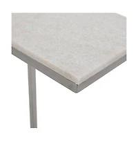 Jofran Aurora Solid Marble Modern Luxury Glam Accent C-Table (Set of 2)