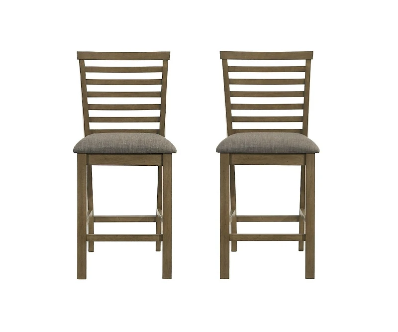 Liberty Furniture Upholstered Ladder Back Dining Chair - Counter Height - Set of 2 - Sandstone