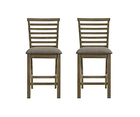 Liberty Furniture Upholstered Ladder Back Dining Chair - Counter Height - Set of 2 - Sandstone