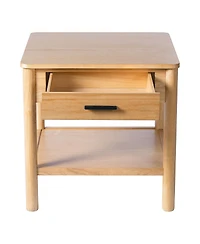 Streamdale Furniture Wood Side Table with Storage - Light Luxury