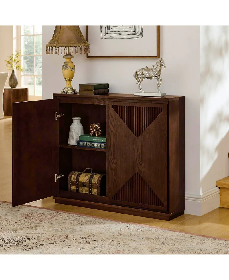 Streamdale Furniture Mid Century Modern V-Shape Storage Cabinet