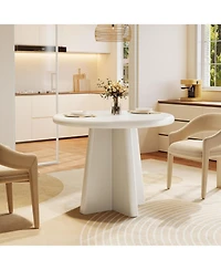 Tribesignsfor 31.5-Inch Wood Sturdy Base, Modern Dinner Furniture Round Dining Table