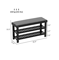 Slickblue Hallway Shoe Bench with 2-Tier Storage and Seat
