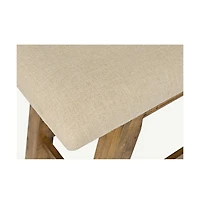 Telluride Rustic Farmhouse Solid Wood Upholstered 85" Counter Height Bench