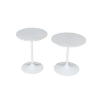 Jofran Camille Solid Marble and Iron Modern Luxury Accent Tables (Set of 2