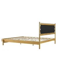 Streamdale Furniture Modern King Bed Frame Set with 2 Wood Nightstands