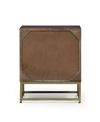 Streamdale Furniture Gold Fish Scale 3-Drawer Mango Wood Contemporary Side Table