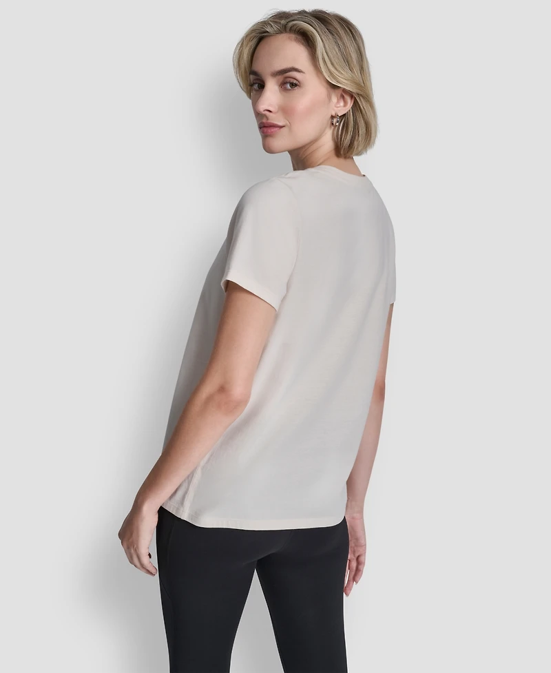 Dkny Sport Women's Ombre Rhinestone Short-Sleeve Top