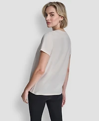 Dkny Sport Women's Ombre Rhinestone Short-Sleeve Top