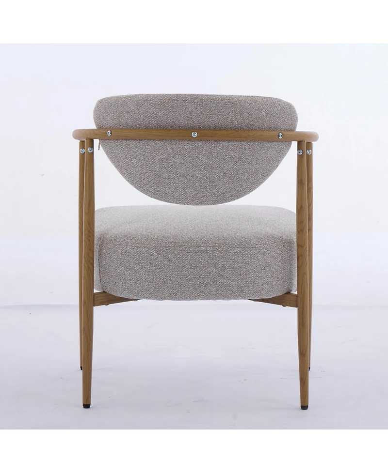 Streamdale Furniture fabric dining/living/bedroom chair with metal frame and wood grain visual