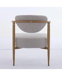 Streamdale Furniture fabric dining/living/bedroom chair with metal frame and wood grain visual