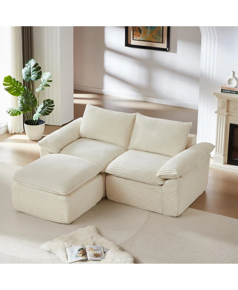 Streamdale Furniture Modern corduroy cloud sofa, freely combined, comfortable sitting experience