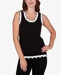 Ruby Rd. Petite Scallop Trim Sweater Tank Top
