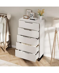 gaomon 5 Drawer Tall Dresser for Bedroom, 50" Vertical Storage Chest Organizer Living Room, Entryway, Ash Grey