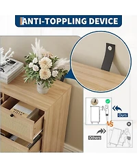 gaomon Rattan 7 Drawer Dresser for Bedroom Farmhouse Modern Dressers Chests of Drawers Storage Organizer