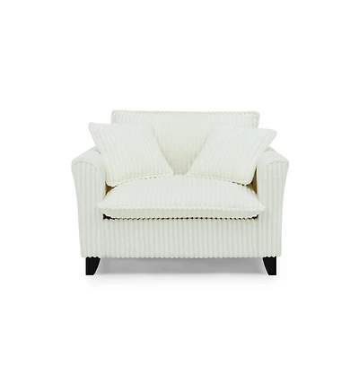 Cesicia Corduroy Lazy Sofa with Backrest & Armrests for Living Room Bedroom