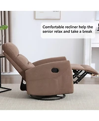 Boyel Living Manual Recliner Chair with Rocker and Swivel Fabric for Room
