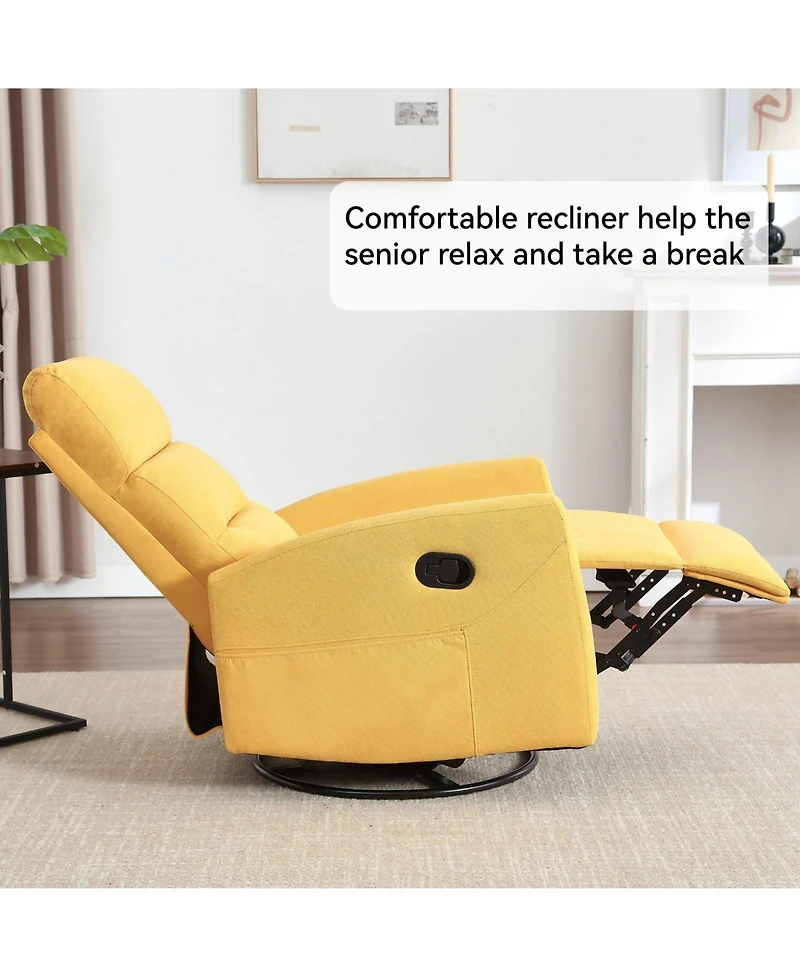 Boyel Living Manual Recliner Chair with Rocker and Swivel Fabric for Room