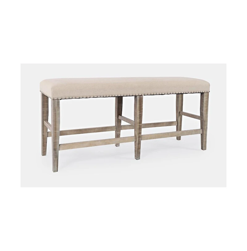 Jofran Fairview Transitional 52" Backless Upholstered Counter Height Bench