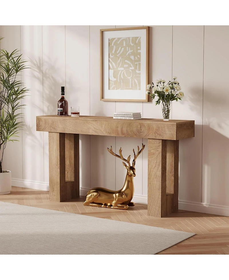 gaomon 63" Long Console Table, Wooden Entry Table for Entryway, Rustic Sofa Tables Behind Couch, Foyer Hallway Tables for Entryway