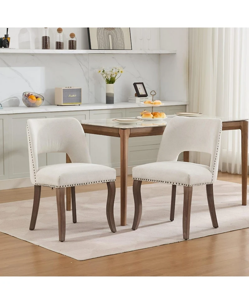 Streamdale Furniture Wooden Upholstered Dining Chairs - Set of 2