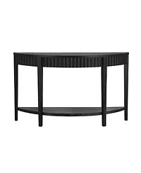 Lovmor Mirod 55'' Elegant Half-Moon Entryway Table with Wood Veneer and Open Shelf – A Refined Accent Piece for Hallways or Foyers