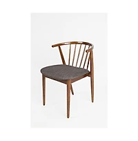 Jofran Denmark Upholstered Mid-Century Modern Curved Back Side Chair (Set of 2