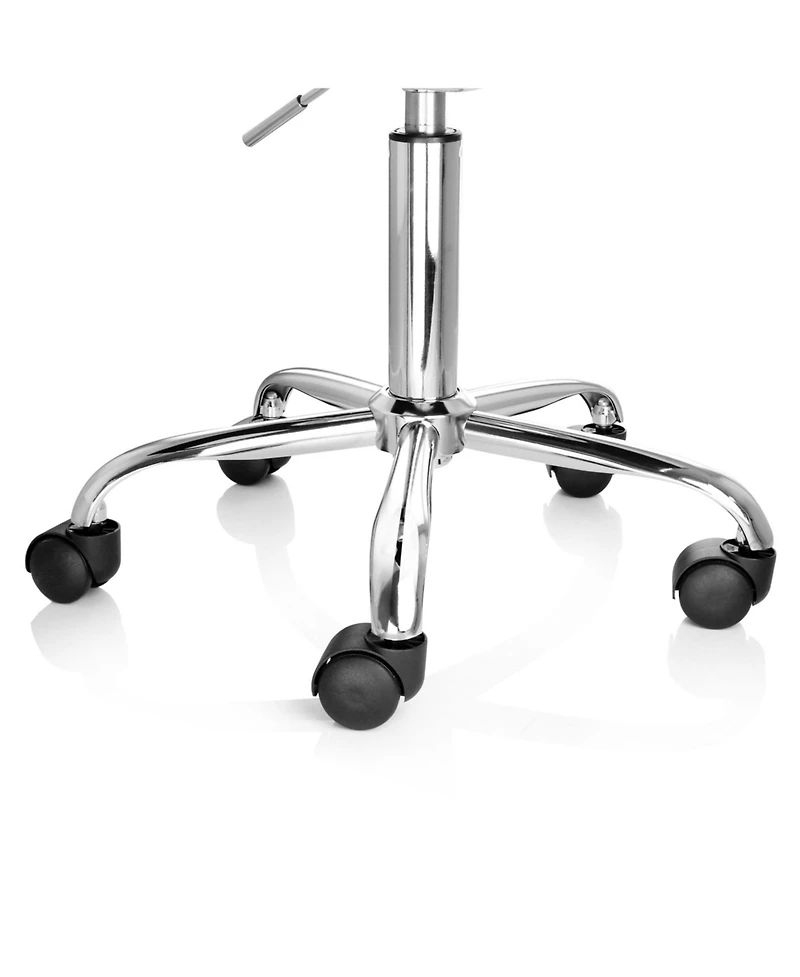 Elama Faux Leather Adjustable Rolling Office Chair in White