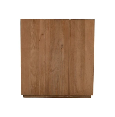 Jofran Sequoia 22" Solid Wood Modern Rustic Cube Carved End Table