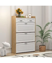 Lovmor 3 Classical Rotating Shoe Cabinet with Drawers