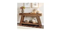 Tribesigns 62.9-Inch Solid Wood Console Table for Entryway, Long Narrow Sofa Couch Table with Storage