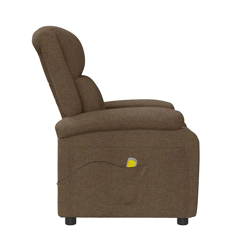 vidaXL Massage Chair Brown Fabric, wood, and metal Single Massage Chair