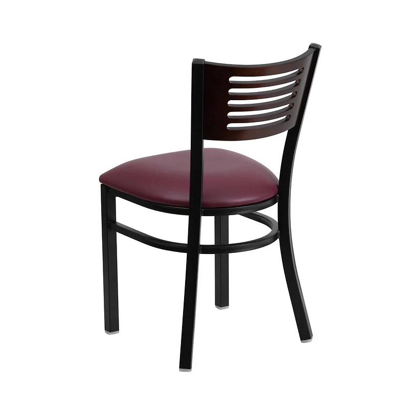 Emma+Oliver 2 Pack Decorative Slat Back Metal Restaurant Chair