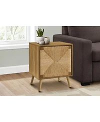 Lovmor Accent Table, End, Storage, Small, Side, Living Room, Lamp, Light Walnut Laminate, Seagrass, Modern