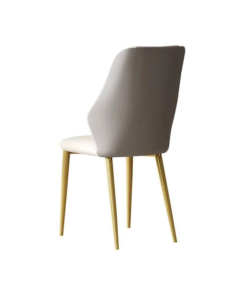 Streamdale Furniture Set of 2 Pu leather dining chairs with ergonomic backrests