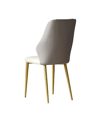 Streamdale Furniture Set of 2 Pu leather dining chairs with ergonomic backrests