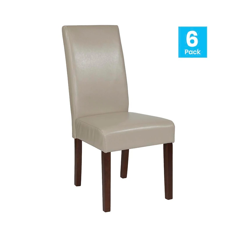 Merrick Lane Ellison Mid-Century Panel Back Parsons Accent Dining Chair