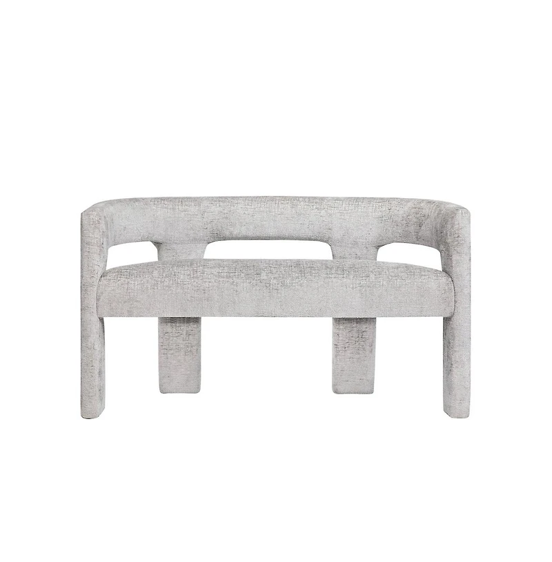 Jofran Gwen Modern Luxury Jacquard Fabric Upholstered Sculpture Bench