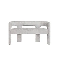 Jofran Gwen Modern Luxury Jacquard Fabric Upholstered Sculpture Bench