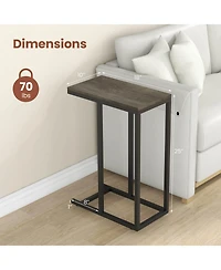 Costway C-shaped Side Table Industrial Sofa with Heavy-duty Metal Frame