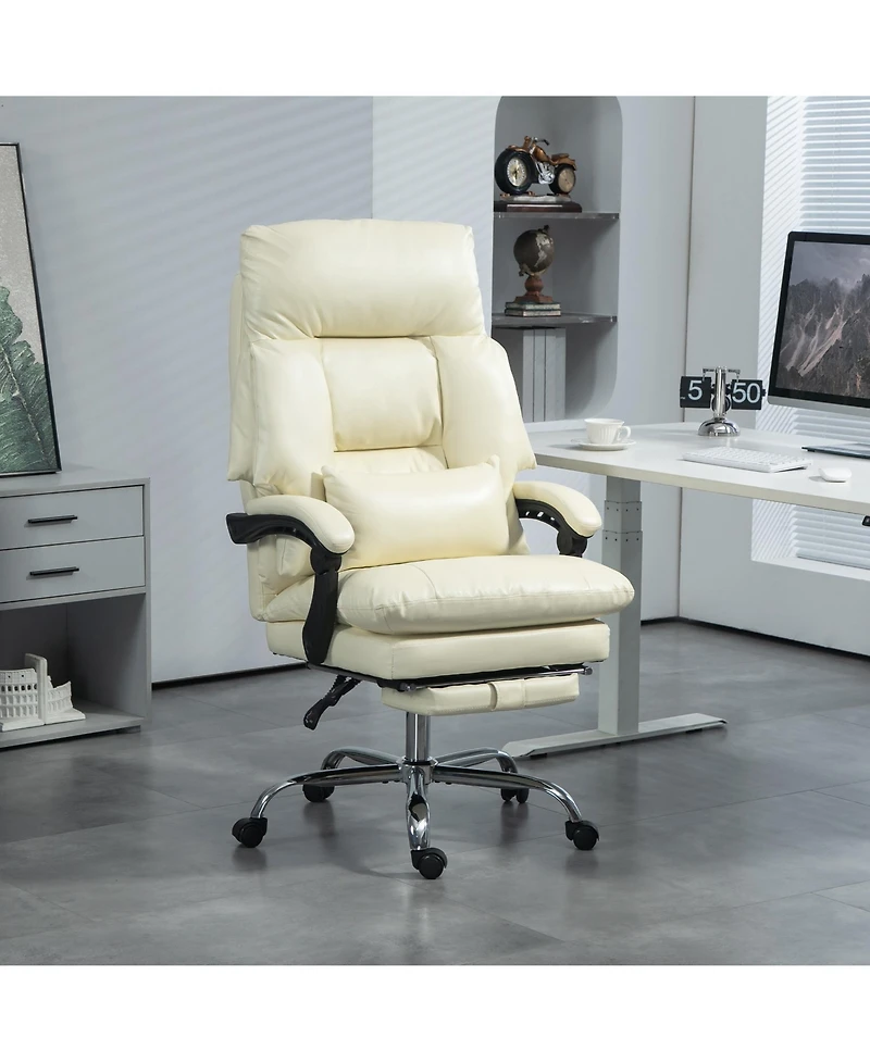 Homcom Overstuffed Office Chair, Reclining Computer Chair,