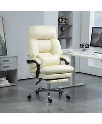 Homcom Overstuffed Office Chair, Reclining Computer Chair,