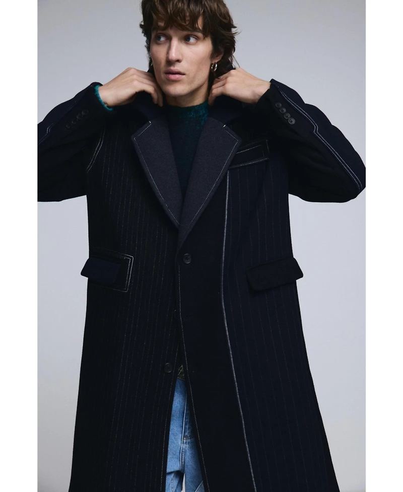 Desigual Men's Long striped coat